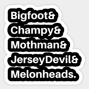 American Cryptids - White Text Sticker